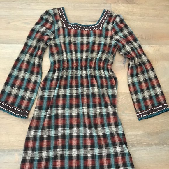 Double D Ranch Womens Plaid Embroidery Dress, XS - Picture 2 of 4